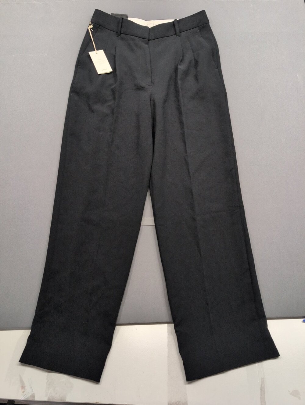 Wilfred Effortless Pant Wide Leg Trousers Black Size 12 NWT